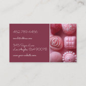 Schokolade in rosa Herzform Visitenkarte (Rückseite)