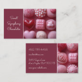Schokolade in rosa Herzform Visitenkarte (Vorne/Hinten)