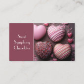 Schokolade in rosa Herzform Visitenkarte (Vorderseite)