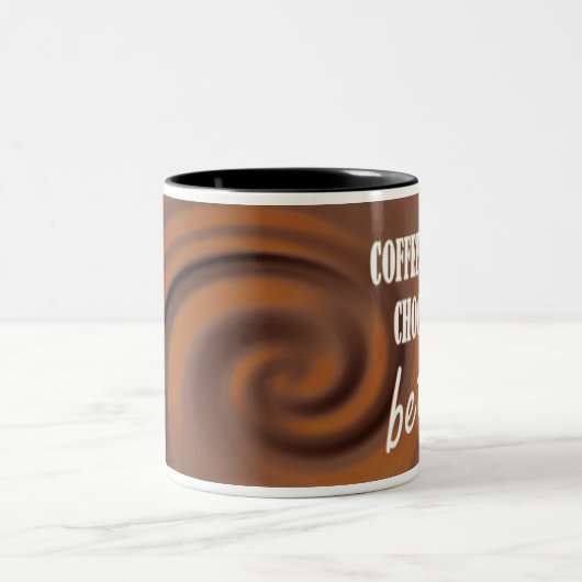 Schokolade ist besser zweifarbige tasse (Mittel)