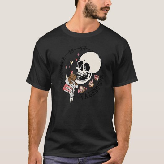 Schokolade ist meine Valentine Skull Paar Lieben V T-Shirt (Vorderseite)