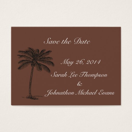 Schokolade Java Beach Getaway Save the Date Cards (Vorderseite)