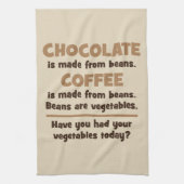 Schokolade, Kaffee, Bohnen, Gemüse - Neuheit Geschirrtuch (Vertikal)
