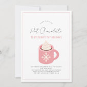 Schokolade/Kakao Pink Tasse Feiertag Party Einladung (Vorderseite)