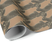 Schokolade Kaninchen auf Caramel Tan Whimsical Geschenkpapier (Rolleneckpunkt)