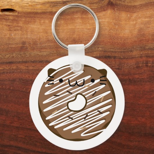 Schokolade Kat Donut Schlüsselanhänger (Vorderseite)