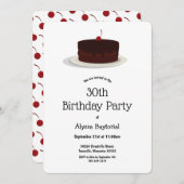 Schokolade Kirschkuchen| Einladung zum Geburtstag (Vorne/Hinten)