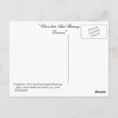 Schokolade, Konfitüre und Hasen und Mädchen Postkarte (Rückseite)