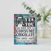 Schokolade konsumieren - Funny Vintage Ad Postkarte (Stehend Vorderseite)