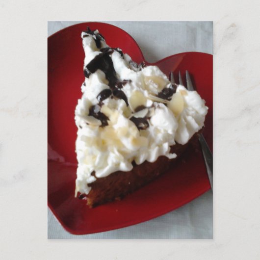 Schokolade Kuchen Herzplatte Postkarte (Vorderseite)