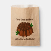 Schokolade Kuchen mit Weihnachten Holly Text hinzu Geschenktütchen (Vorderseite)