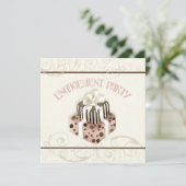 Schokolade Kuchen Schwenk Brautdusche Einladung (Stehend Vorderseite)