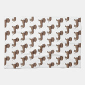 Schokolade Kurze Dackel Cartoon Dog Muster Geschirrtuch (Horizontal)