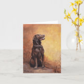 Schokolade Labe Hundekunst Notecard Karte (Gelbe Blume)