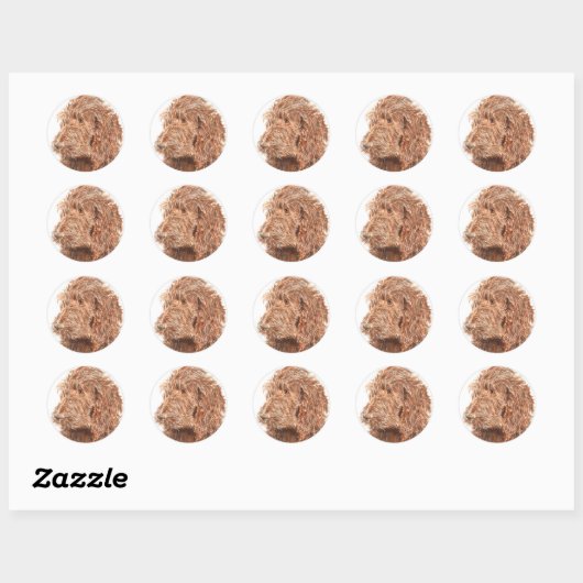 Schokolade Labradoodle #2 Round Stickers (Blatt)