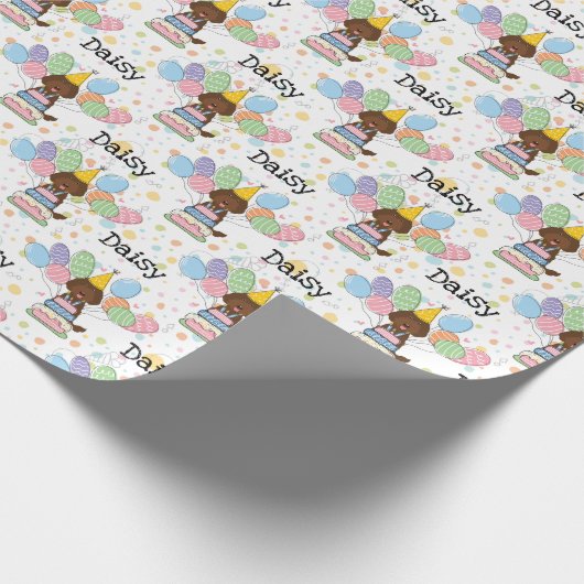 Schokolade Labradoodle Hund Geburtstag Geschenkpapier (Ecke)
