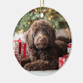 Schokolade Labradoodle Keramik Ornament (Links)