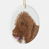 Schokolade Labradoodle Keramik Ornament (Rechts)