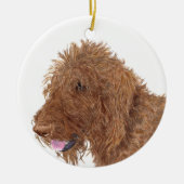 Schokolade Labradoodle Keramik Ornament (Vorne)