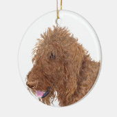 Schokolade Labradoodle Keramik Ornament (Links)