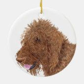 Schokolade Labradoodle Keramik Ornament (Hinten)