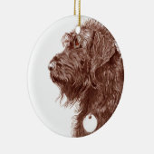 Schokolade Labradoodle Keramikornament (Rechts)
