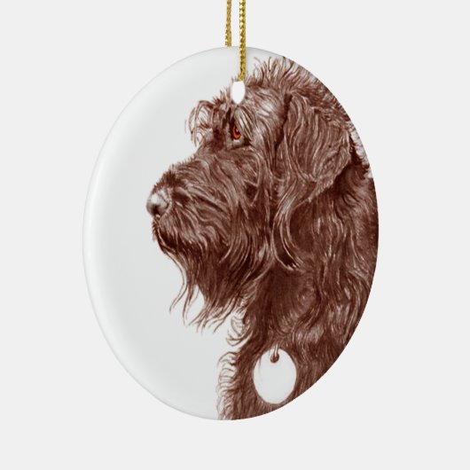 Schokolade Labradoodle Keramikornament (Rechts)
