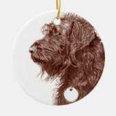Schokolade Labradoodle Keramikornament (Vorne)