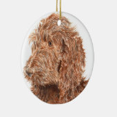 Schokolade Labradoodle Keramikornament (Rechts)