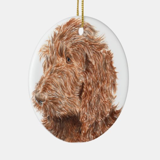 Schokolade Labradoodle Keramikornament (Rechts)