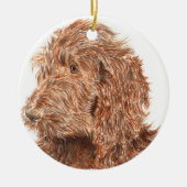 Schokolade Labradoodle Keramikornament (Vorne)