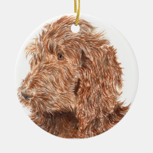 Schokolade Labradoodle Keramikornament (Vorne)