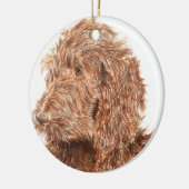 Schokolade Labradoodle Keramikornament (Links)