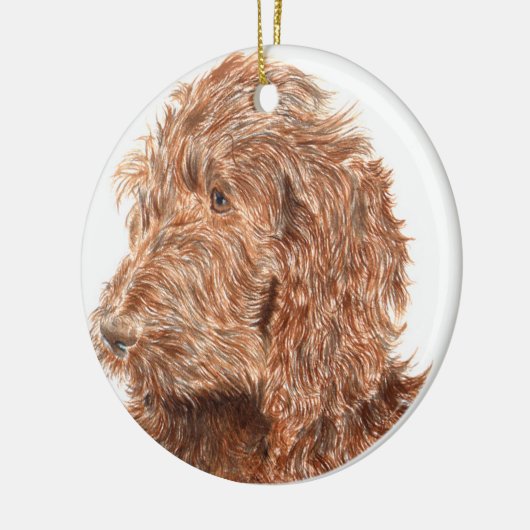 Schokolade Labradoodle Keramikornament (Links)