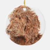 Schokolade Labradoodle Keramikornament (Hinten)