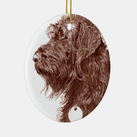Schokolade Labradoodle Keramikornament (Rechts)
