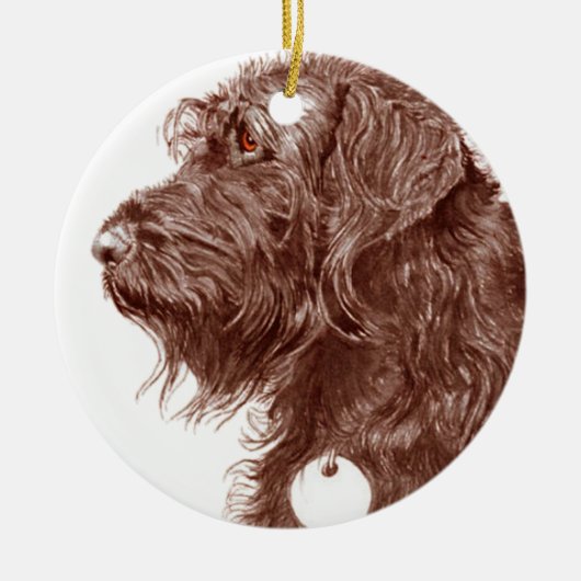 Schokolade Labradoodle Keramikornament (Vorne)