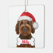 Schokolade Labradoodle / Schokolade Goldendoodle C Keramikornament (Links)
