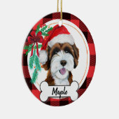 Schokolade Labradoodle / Schokolade Goldendoodle Keramik Ornament (Rechts)