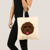 Schokolade Labradoodle Tragetasche (Vorderseite (Produkt))