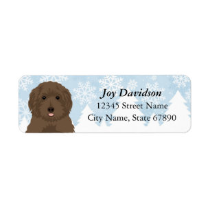 Schokolade Labradoodle Winter Address Labels