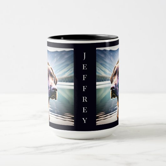 Schokolade Labrador am Bergsee Tasse (Zentrum)