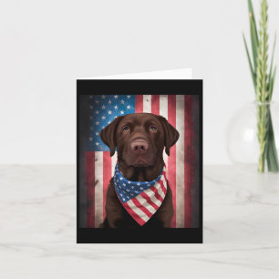 Schokolade Labrador American Flag 4. Juli Hund Karte