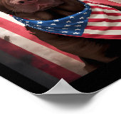 Schokolade Labrador American Flag 4. Juli Hund Poster (Ecke)