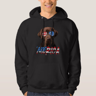 Schokolade Labrador American Flag Labrador Hund 4. Hoodie