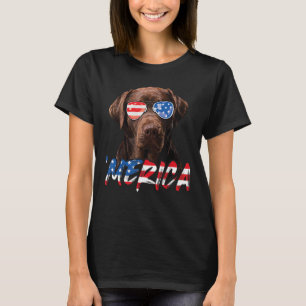 Schokolade Labrador American Flag Labrador Hund 4. T-Shirt