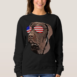 Schokolade Labrador American Flag Sonnenbrille Hun Sweatshirt