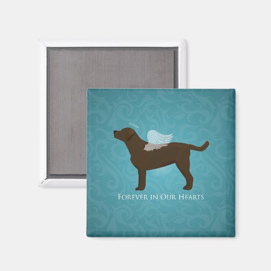 Schokolade Labrador Angel Pet Memorial Design Magnet (Vorderseite/Rückseite)