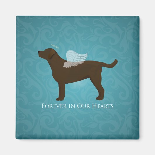 Schokolade Labrador Angel Pet Memorial Design Magnet (Vorne)