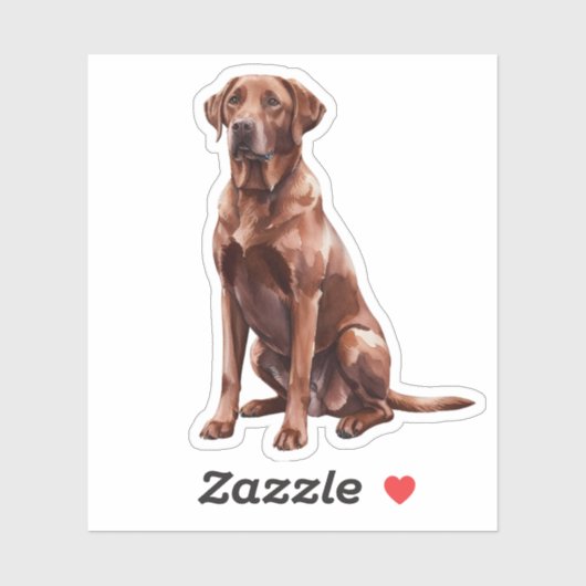 Schokolade Labrador Aufkleber (Blatt)